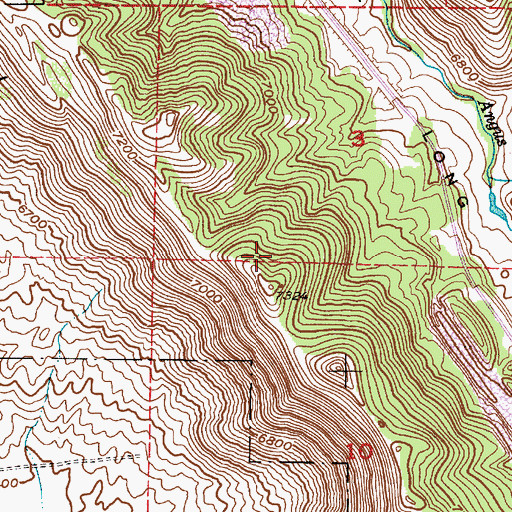 Topographic Map of Wooley Range, ID