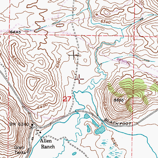 Topographic Map of Wooley Valley, ID