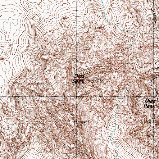 Topographic Map of Diaz Spire, AZ