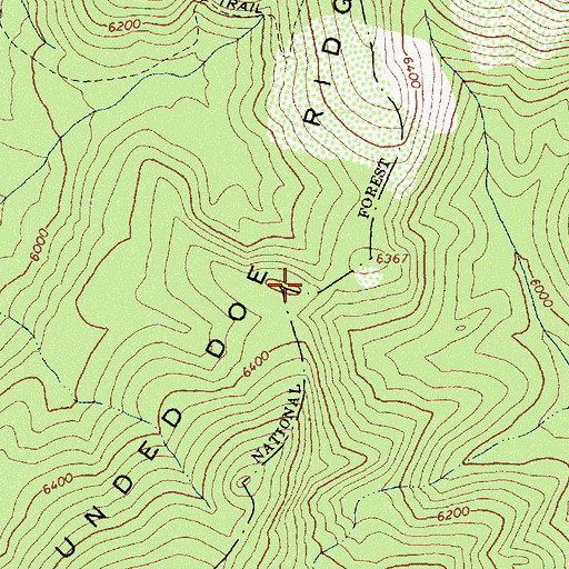Topographic Map of Wounded Doe Ridge, ID