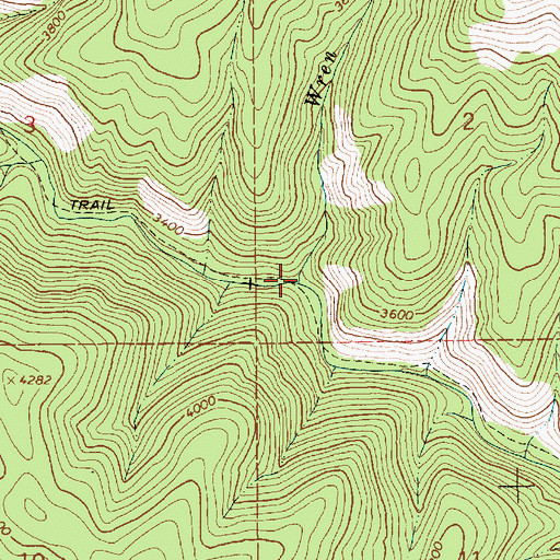 Topographic Map of Wren Creek, ID