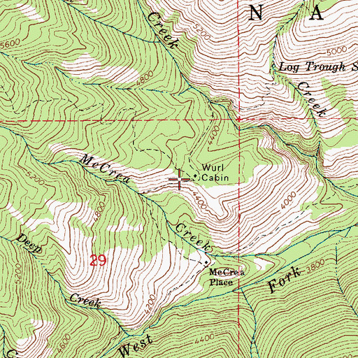 Topographic Map of Wurl Cabin, ID