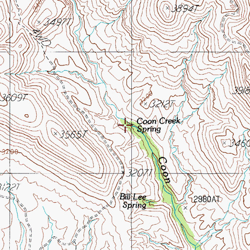 Topographic Map of Coon Creek Spring, AZ