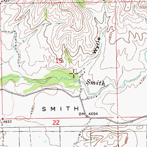Topographic Map of Wylie Gulch, ID