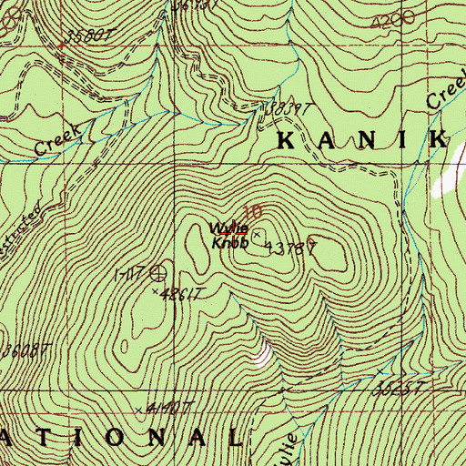 Topographic Map of Wylie Knob, ID