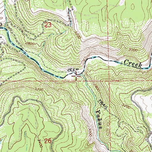 Topographic Map of Yakus Creek, ID