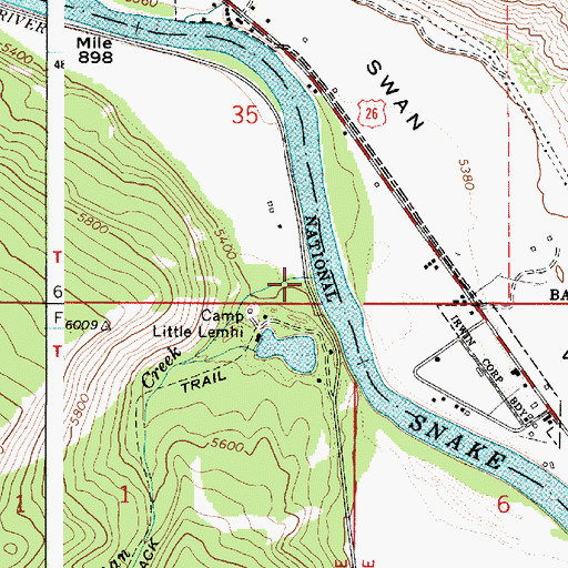 Topographic Map of Yeaman Creek, ID
