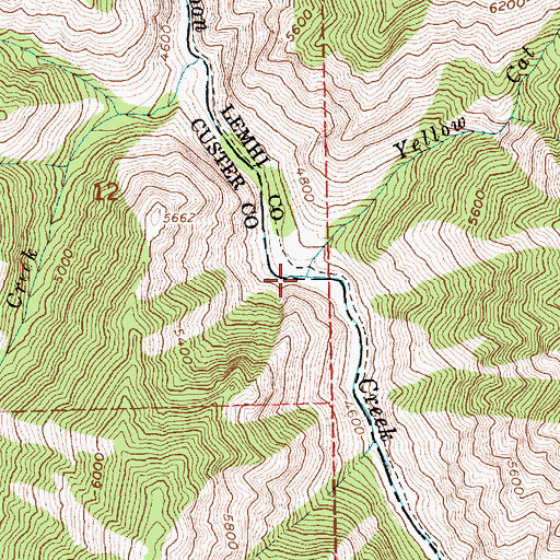 Topographic Map of Yellow Cat Creek, ID