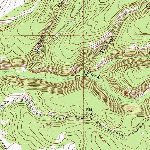 Topographic Map of Yellow Creek, ID