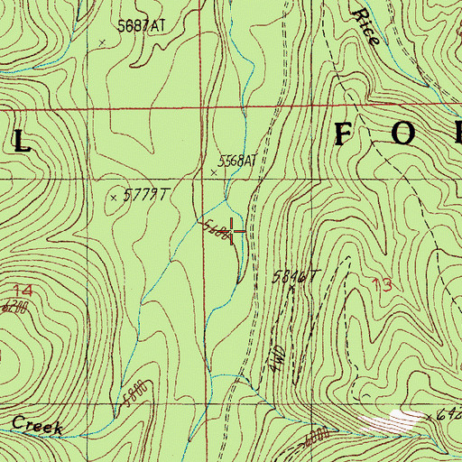 Topographic Map of Yellow Jacket Creek, ID