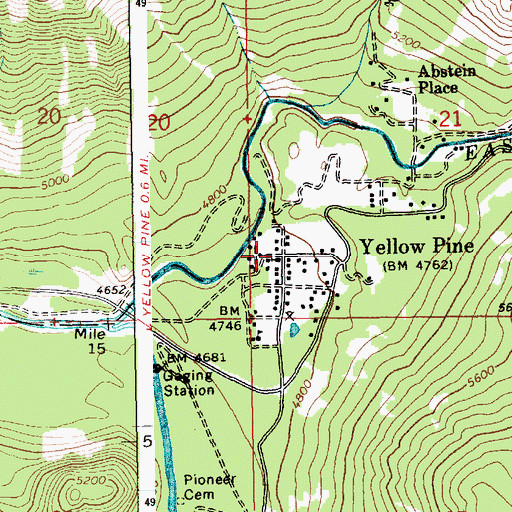 Topographic Map of Yellow Pine, ID