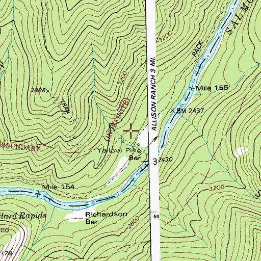 Topographic Map of Yellow Pine Bar, ID