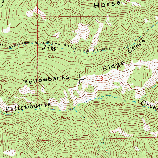 Topographic Map of Yellowbanks Ridge, ID
