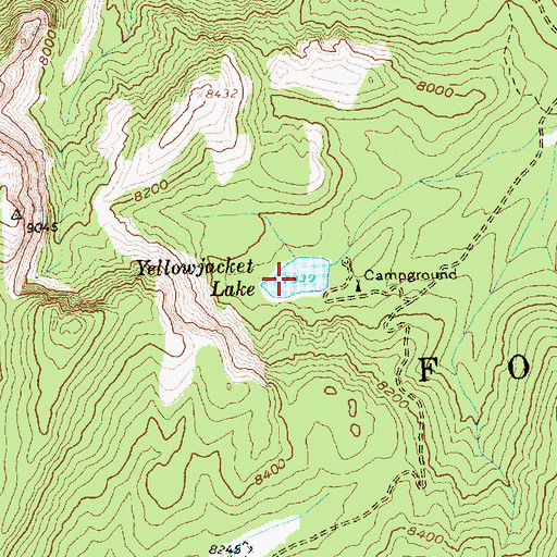 Topographic Map of Yellowjacket Lake, ID