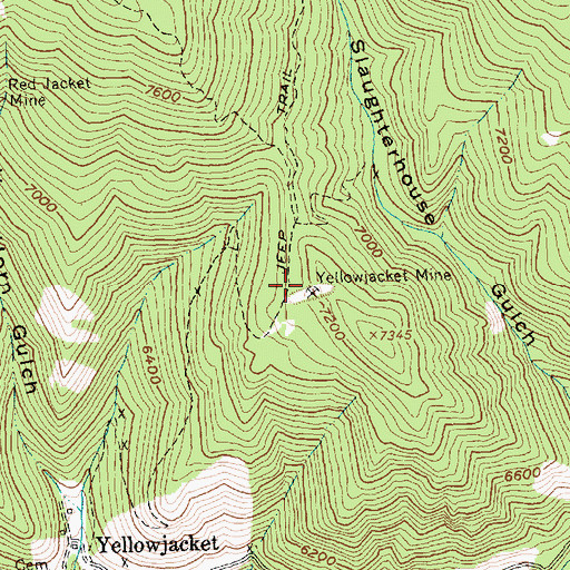 Topographic Map of Yellowjacket Mine, ID
