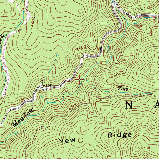 Topographic Map of Yew Creek, ID
