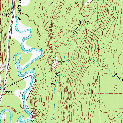 Topographic Map of Yockwah Creek, ID