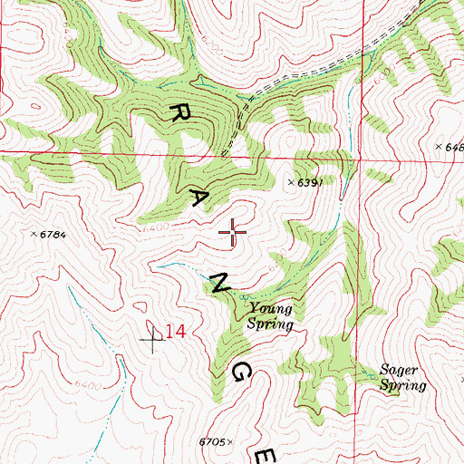 Topographic Map of Young Spring, ID