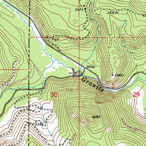 Topographic Map of Zero Creek, ID