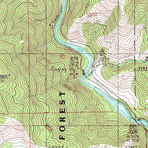 Topographic Map of Zimmer Creek, ID