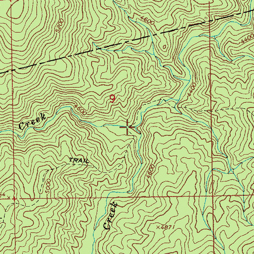 Topographic Map of Zoe Creek, ID