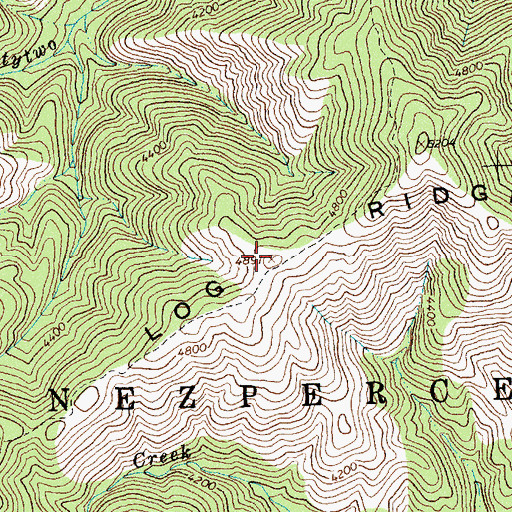Topographic Map of Log Ridge, ID