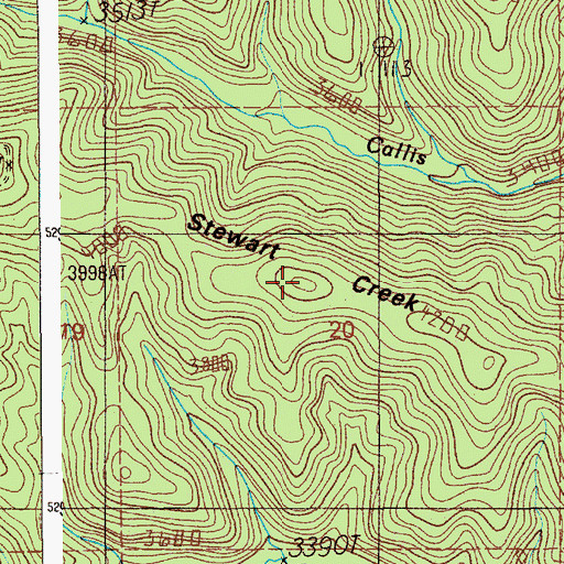 Topographic Map of Stewart Creek Ridge, ID