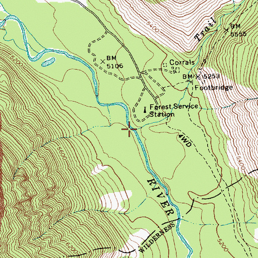Topographic Map of Trail Creek, ID