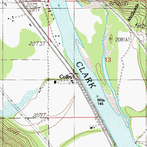Topographic Map of Colby, ID