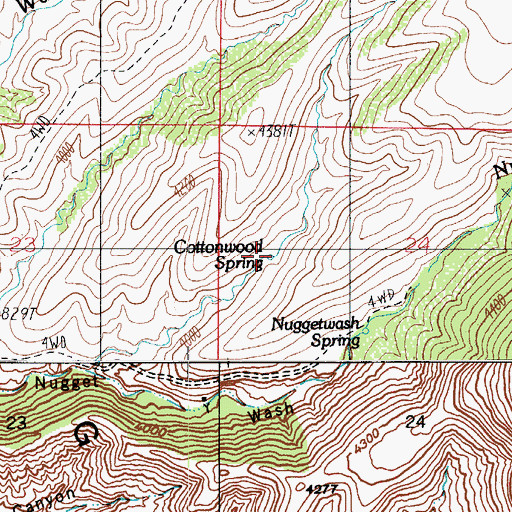 Topographic Map of Cottonwood Spring, AZ
