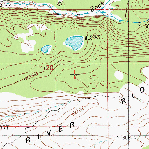 Topographic Map of Falls River Ridge, ID