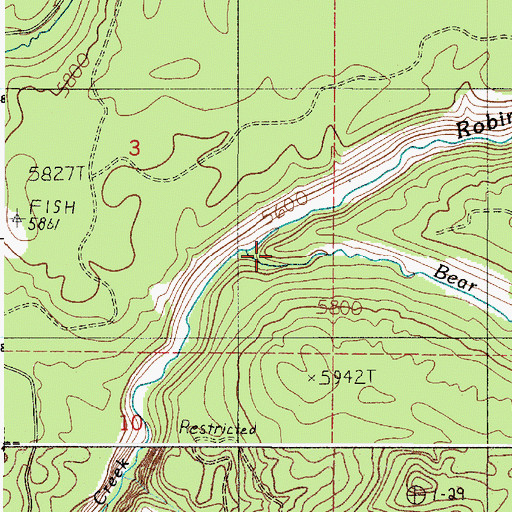 Topographic Map of North Fork Fish Creek, ID