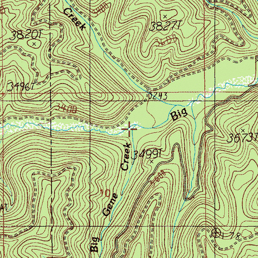 Topographic Map of Big Gene Creek, ID