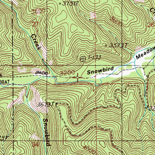 Topographic Map of Independence Creek National Recreation Trail, ID