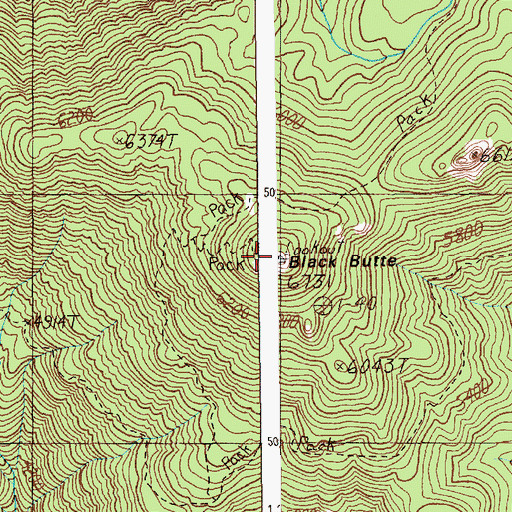 Topographic Map of Black Butte, ID