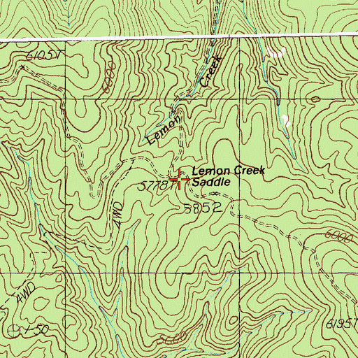 Topographic Map of Lemon Creek Saddle, ID