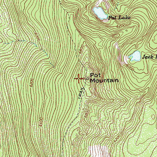 Topographic Map of Pot Mountain, ID