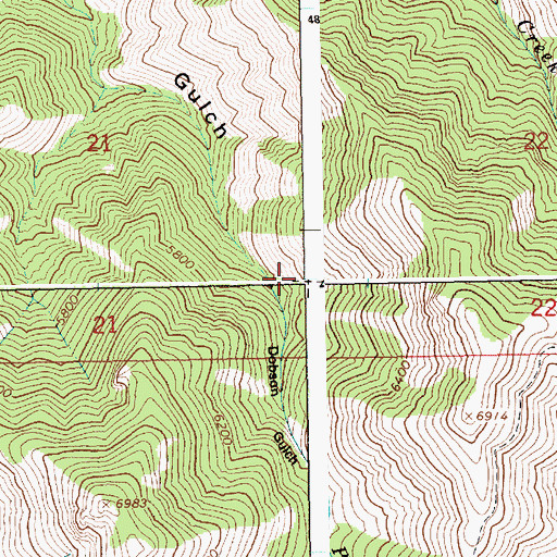 Topographic Map of Boise Mountains, ID