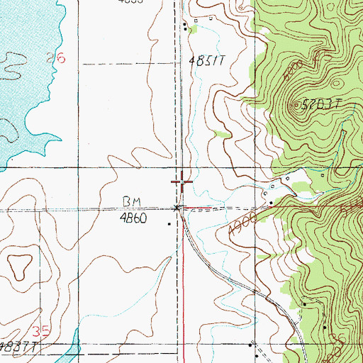 Topographic Map of Center Canal, ID