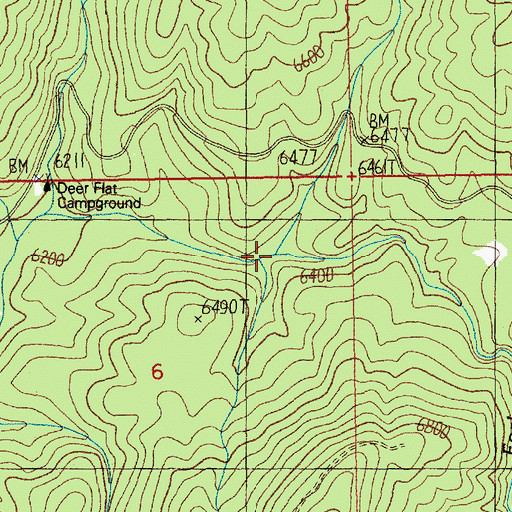 Topographic Map of South Fork Deer Creek, ID