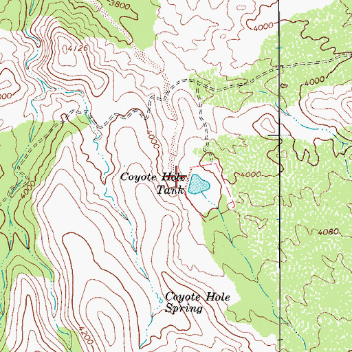 Topographic Map of Coyote Hold Dam, AZ