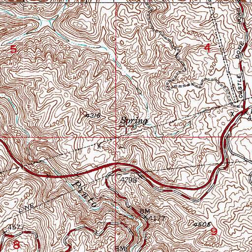 Topographic Map of Coyote Spring, AZ