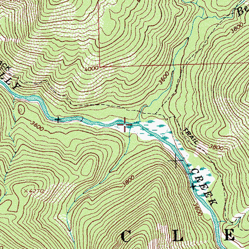 Topographic Map of Grasser Creek, ID