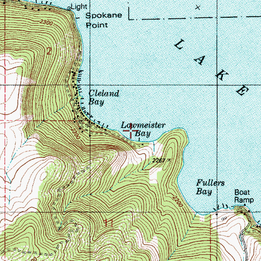 Topographic Map of Lowmeister Bay, ID