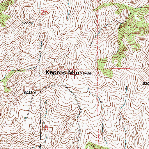 Topographic Map of Kepros Mountain, ID