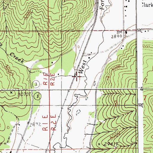 Topographic Map of Estes Creek, ID