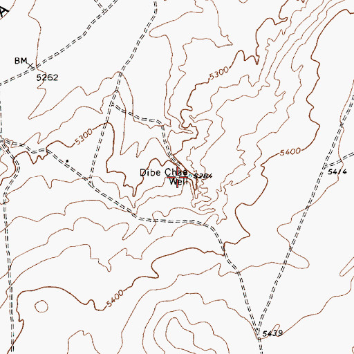 Topographic Map of Dibe Chaa Well, AZ