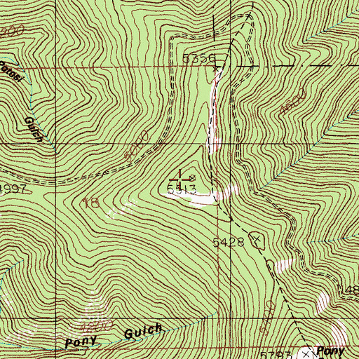 Topographic Map of Fulkerson Peak, ID