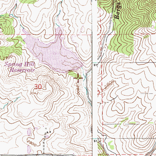 Topographic Map of Bergs Creek, ID