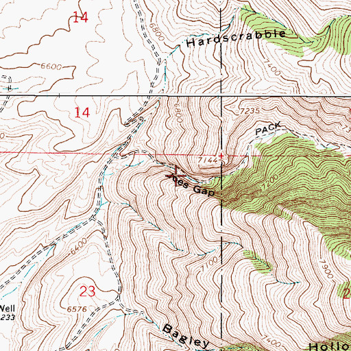 Topographic Map of Joes Gap, ID